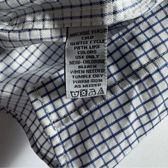 Parc81 Slim Fit Blue/White Plaid Button Down Size 16 - Picture 5 of 5